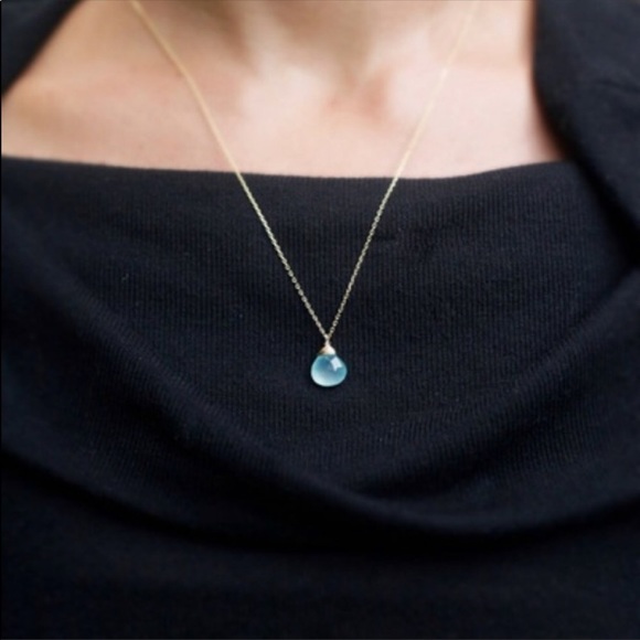 Silver Aqua Chalcedony Necklace - Picture 4 of 4